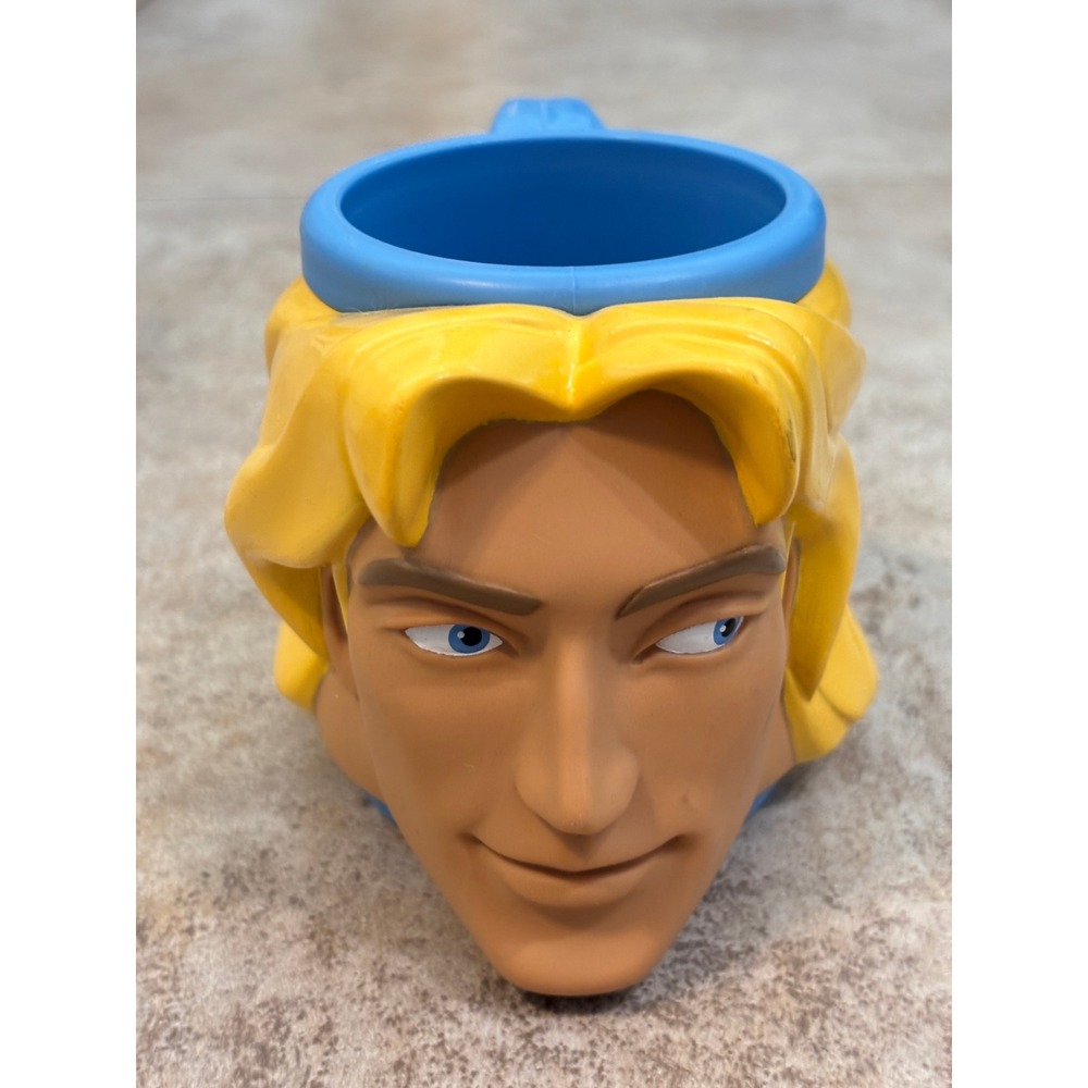 Disney Pocahontas John Smith 3D Character Head Mug Vintage 90s Plastic Cup